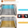 1670W Commercial Hot Dog Rollers,11 Rollers 30 Hotdog Roller Grill,Stainless Steel Hot Dog Machine With Dust Cover,Hot Dog Roller Machine With Dual Temp Control And Led Light/Detachable Drip Tray