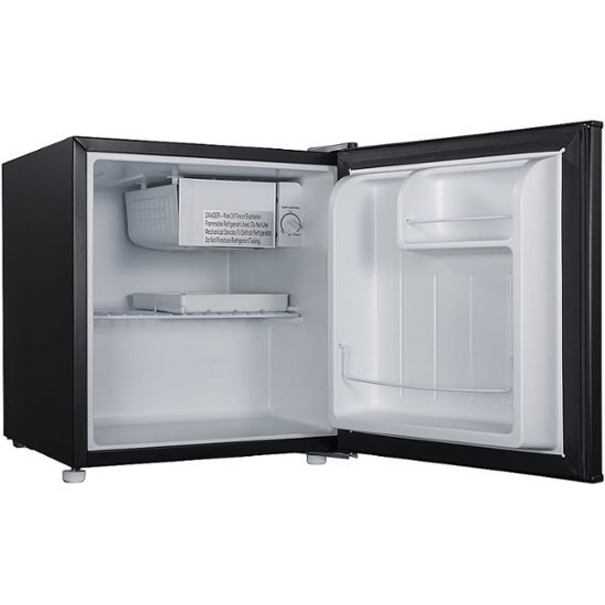 13d7f1f2c68e4636a5cb5040d79fd879 1.7-Cu. Ft. Single-Door Mini Refrigerator with Half-Width Chiller Compartment Black