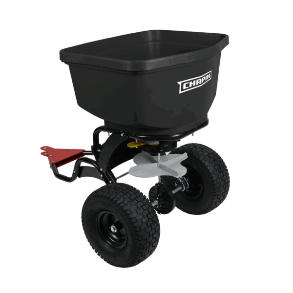 Chapin 8622B Made in The USA 150-Pound Tow and Pull Behind Spreader, Hitch Pins, Black