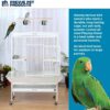Wrought Iron Select Bird Cage 3154C, Chalk White, 36-Inch by 24-Inch by 66-Inch