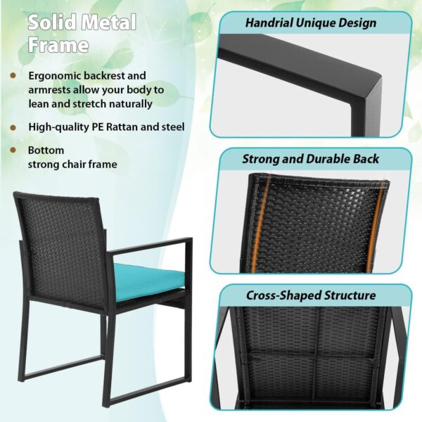 Patio Furniture Set 4 Pieces Outdoor Rattan Chair Wicker Sofa Garden Conversation Bistro Sets for Yard (Brown)