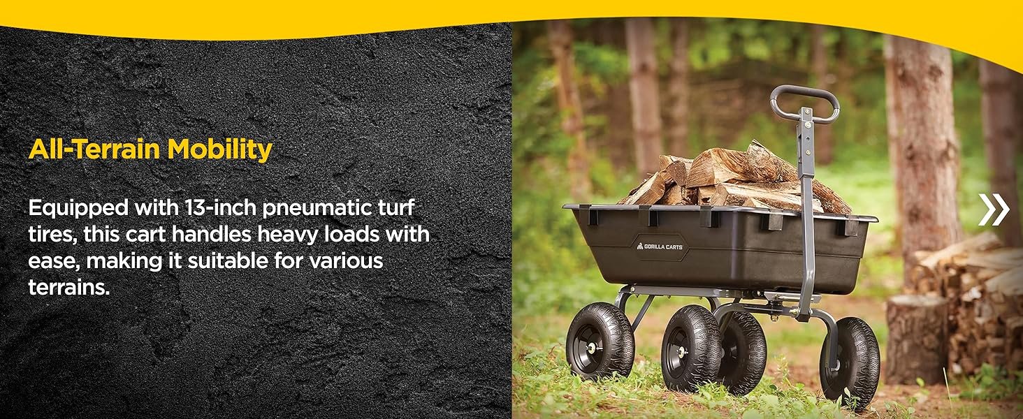 Heavy-Duty Yard Cart. Dump Cart. Gardening Tools. Outdoor Utility Cart. Innovative Garden Equipment.