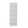 5-Drawer Plastic Storage Unit with Clear Drawers in White (2 Pack)
