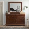 8 Drawer 64” W Double Dresser With Mirror