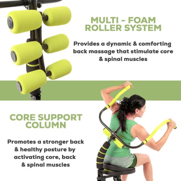 14fa4ff84a7047d29339bc684fd5b662 Fitness System with 6 Pack Back Roller Provides an Abdominal and Total Body Workout with Aerobics to Burn Calories and Work Muscles Simultaneously.
