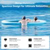 Round Inflatable Floating Dock, Sunchill Float Ring, Hammock Tanning Pool with 4in Woven Fabric, Manual Pump for 1-2 Min Quick Inflate/Deflate, Fits 2-8, Ideal for Lakes, Pools, Oceans