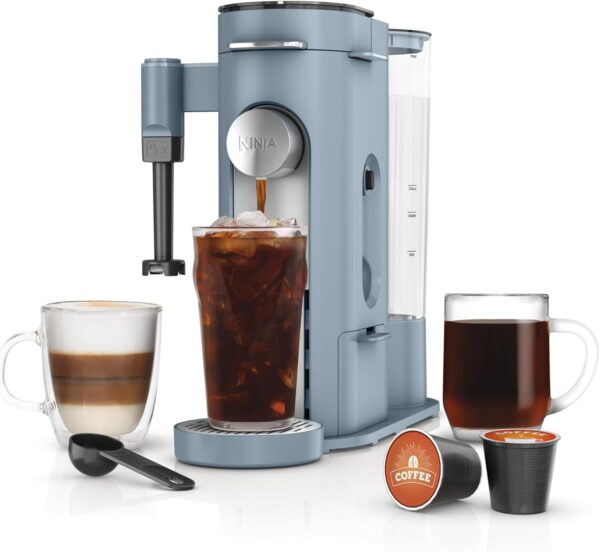 15550c1e575b4b8883ab505b9eaef6fa Ninja Pod & Grounds Specialty XL Single-Serve Coffee Maker, K-Cup Pod Compatible, Brews Grounds, Compact Design, Built-In Milk Frother, 68-oz. Reservoir, 6-oz. Cup to 24-oz. Mug Sizes, Stone, PB055AST