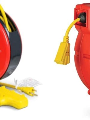 ReelWorks Mini Cord Reel Retractable 16AWG x 30�� 3C/SJTW & Extension Cord Reel 12AWG x 65�� 3C/SJT