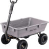 Heavy Duty Poly Utility Dump Wagon Garden Cart w/Pneumatic Tires, 6 Cu Ft – 1200 lb Capacity Outdoor Wheelbarrow for Yard, Landscaping & Gardening, Lawn Tractor or ATV Towable-Gorilla Carts
