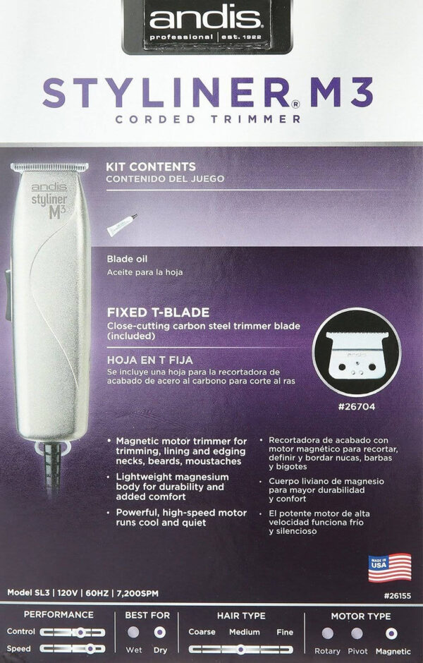 Professional Styliner M3 Magnesium Beard/Hair Trimmer Silver