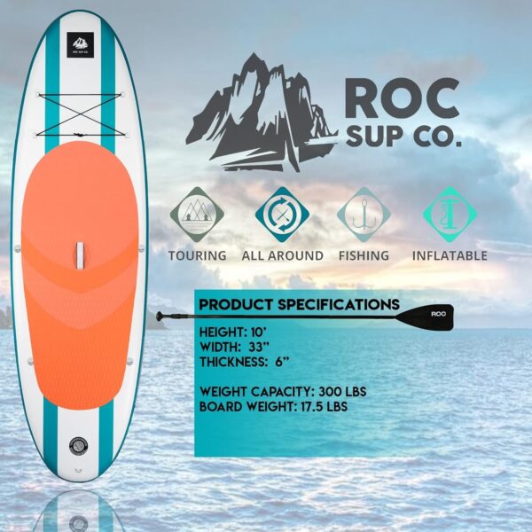 1678f8b2534845bba685e85fd95e8ad2 Roc Inflatable Stand Up Paddle Boards with Premium SUP Paddle Board Accessories, Wide Stable Design, Non-Slip Comfort Deck for Youth & Adults