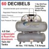 California Air Tools 4610ALFC 4.6-Gal. 1 HP Ultra Quiet Oil-Free and Lightweight Electric Air Compressor
