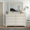8 Drawer 64” W Double Dresser With Mirror