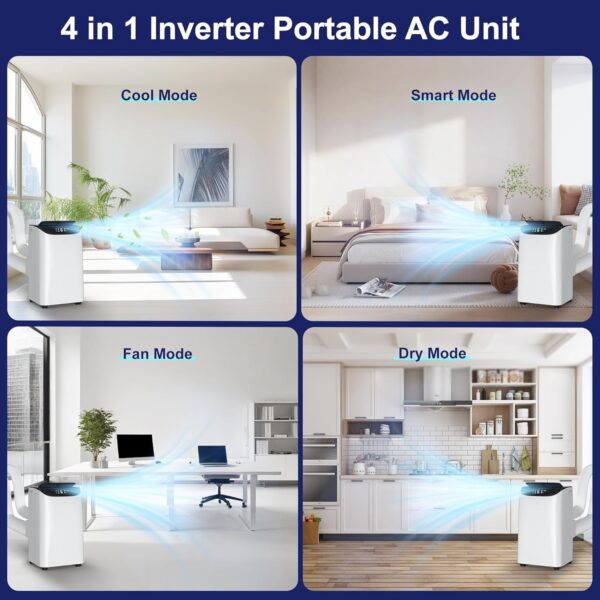 16a51663380a4c01af88235f2021704d 14000 BTU Portable Air Conditioners with Remote Control, 3-in-1 Free Standing Cooling AC Unit with Fan & Dehumidifier, Cools Room up to 700 sq.ft, Smart/Sleep Mode,3 Speed,Auto Swing,24H Timer