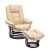 Multi-Position Recliner and Curved Ottoman with Swivel Base
