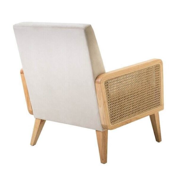 174392b3339d47ac98b2487bae7c000a Upholstered Accent Chair with Rattan Arms