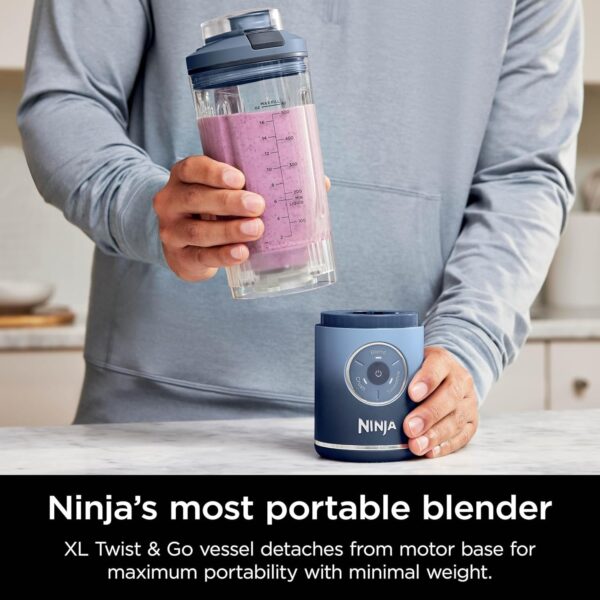 Ninja Blast Max, Portable Blender + Twist & Go, Personal Blender, Ninja Blender, Smoothie, Blend, Ice Crush, 3 Programs, Cordless, 22oz removable Vessel, Dishwasher Safe, Leakproof, Sea Glass, BC251MT
