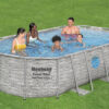 Bestway Oval Above Ground Pool Set (10′ x 6’7′′ x 33′′)| Includes Filter Pump & ChemConnect Dispenser