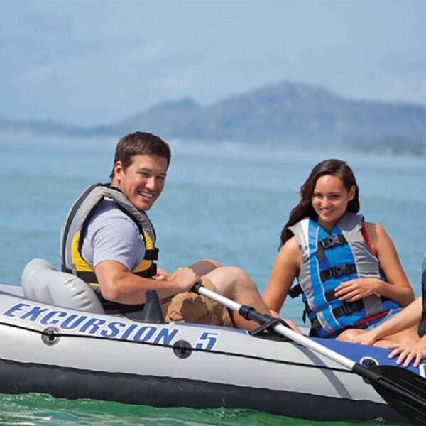 17caefca00fc48849b9b45b81d3ae908 INTEX Excursion Inflatable Boat Series: Includes Deluxe 54in Boat Oars and High-Output Pump – SuperTough PVC – Adjustable Seats with Backrest – Fishing Rod Holders – Welded Oar Locks