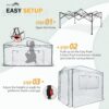 EAGLE PEAK 6×4 Portable Walk-in Greenhouse, Pop-up Indoor Outdoor Garden Green House, Zippered Door and Windows, PE Cover, White