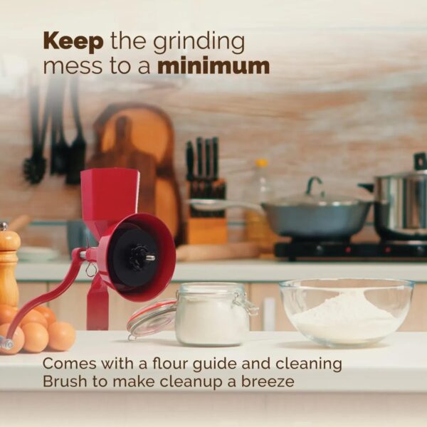 Grain Mill Red Miracle Primary Deluxe Dry and Oily grain – Kitchen flour mill, wheat stone mill