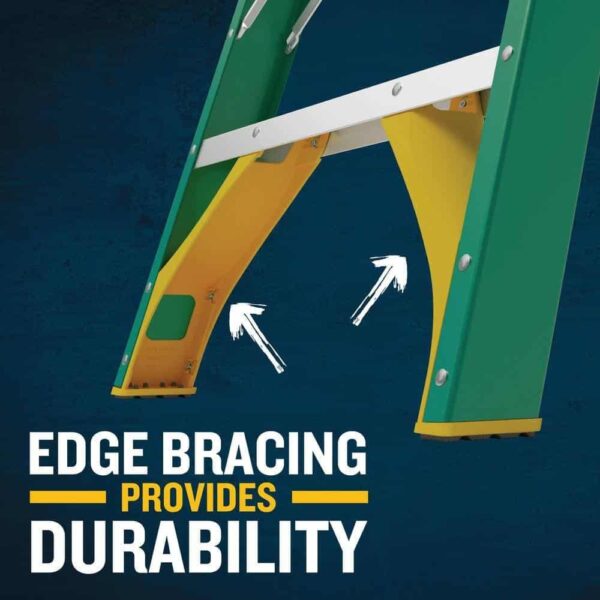 180855b8aa9041a78ea7ad624fd32c40 Werner 6 ft. Fiberglass Step Ladder (10 ft. Reach Height) with 225 lb. Load Capacity Type II Duty Rating