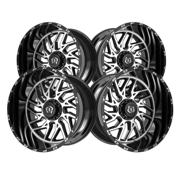 180c0dec4f7847c59c2f3459b31e7b9a TIS 544MB 20 10 6 135/6 139.7 -25et Machined Gloss Black Wheel