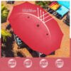 15 ft Large Patio Umbrella with Solar Lights Double-Sided Outdoor Rectangle Market Umbrellas with 36 LED Lights/Base Included/Easy Crank for Patio Garden Yard Pool Lawn, Brown