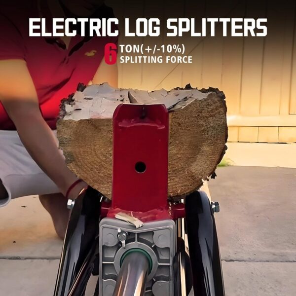 PowerSmart Electric Log Splitter 7-Ton – Efficient Wood Splitter with 3500 Motor Speed, 15 Amp, Horizontal Full Beam Design and Steel Wedge for Firewood & Kindling Cutting