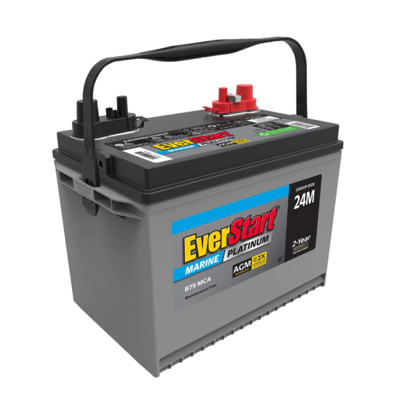 1890ebc8509d4081aefbd17f51370d11 EverStart Platinum BOXED AGM Marine and RV Deep Cycle Battery Group Size 24M, 12 Volt 875 MCA