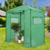EAGLE PEAK 6×4 Portable Walk-in Greenhouse, Pop-up Indoor Outdoor Garden Green House, Zippered Door and Windows, PE Cover, White