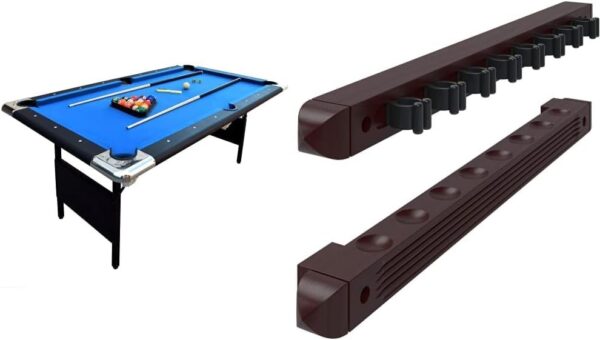 1912d28f0f4845319aac3a927d0c5409 Hathaway Fairmont 6 Ft Portable Pool Table, Adults Folding Billiards Tables for Game Room with Easy Foldable Storage, Includes Full Set of Billiard Balls, Cues, Chalk & Brush
