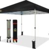 CROWN SHADES 10×10 Pop Up Canopy – Beach Tent with One Push Setup – Easy Outdoor Sun Shade for Events, Parties, Camping – Gazebo with STO-N-Go Cover Bag, Silver Coated Top, White