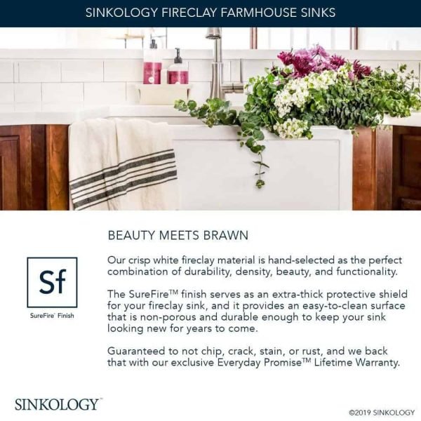 19ffa7b7907d488cb6e159e5dd545c89 SINKOLOGY Josephine 34 in. 1-Hole Quick-Fit Farmhouse Apron Front Drop-in Single Bowl Crisp White Fireclay Kitchen Sink