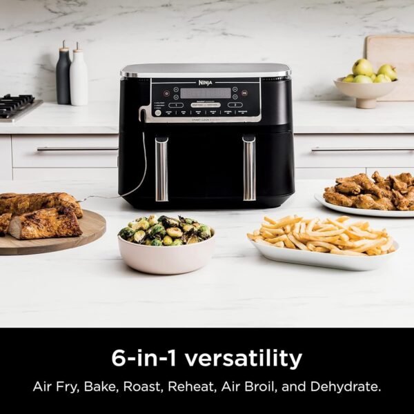 1a46099a062e49148048d71683289313 DZ401 Foodi 10 Quart 6-in-1 DualZone XL 2-Basket Air Fryer with 2 Independent Frying Baskets, Match Cook & Smart Finish to Roast, Broil, Dehydrate for Quick, Easy Family-Sized Meals, Grey