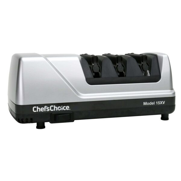 Chef’sChoice Trizor 15XV Professional Electric Knife Sharpener for Kitchen Knives, 75db, 3 Slots, Gray