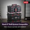 Keter Stack-n-Roll Modular Tools Organizer for Garage Storage and DIY, 3 Piece Resin Rolling Tool Box System for Small Parts