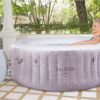 Bestway SaluSpa Fiji AirJet Large Round 2 to 4 Person Inflatable Hot Tub Portable Outdoor Spa with 120 AirJets and EnergySense Cover, Grey