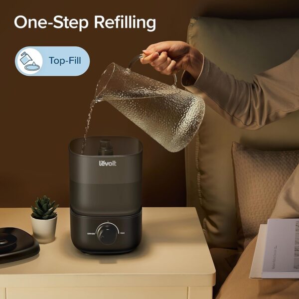 Humidifiers for Bedroom Baby, Sprout Evaporative with Dual Filters for Air & Water, Separate Sensor, Adjustable No Blue Nightlight, Auto Dry, Smart Control & Alexa, Auto Mode, 3.8L Tank for 36H