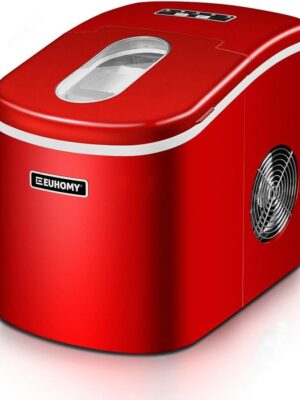 Nugget Ice Maker Countertop with Handle, Ready in 6 Mins, 34lbs Per Day, Removable Top Cover, Auto-Cleaning, Portable Sonic Ice Maker with Basket and Scoop, for Home/Party/RV/Camping (Black)