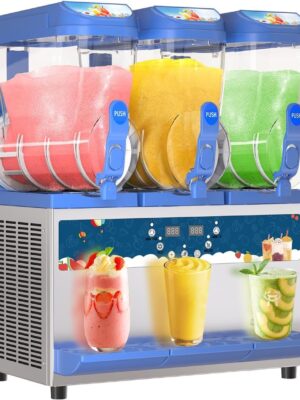 Commercial Slushy Machine – 1000W 30L Tanks Slush Maker Machine 304 Stainless Steel Commercial Margarita Machines Efficient Cooling the Ideal Slushie Maker for Bars Cafes Restaurants