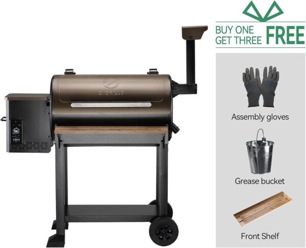 1aa9f0c4f7a84eab81861da2bd229a92 Z GRILLS Wood Pellet Grill Smoker with 552 Cooking Area & Front Shelf for Outdoor BBQ, Smoke, Bake and Roast, 550C