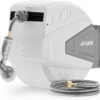 Ayleid Retractable Garden Hose Reel,1/2 in x 100 ft Wall Mounted Hose Reel, with 9- Function Sprayer Nozzle, Any Length Lock/Slow Return System/Wall Mounted/180°Swivel Bracket (Grey)