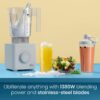 Chefman Obliterator 48 oz Countertop Blender for Smoothies, 1380W Motor to Crush Ice, Nuts, and Frozen Fruit with Stainless Steel Blade, Auto Blend Function, Includes 20 oz Travel Jar – Midnight