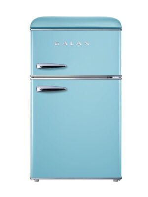 3.1 Cu.ft Dual Door Retro Refrigerator True Freezer, Blue