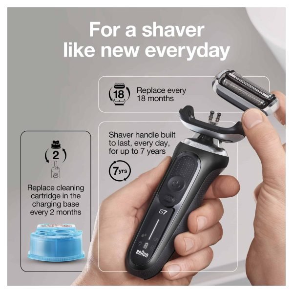 Braun Series 7 7085cc Flex Rechargeable Wet Dry Men s Electric Shaver with Clean Charge Station, Stubble Beard Trimmer