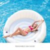 INTEX 58292EP Canopy Island Inflatable Pool Float: Comfortable Lounge Surface – Built-In Cup Holders – Detachable Sunshade – 440lb Max Weight Capacity – 78.5′′ x 59′′