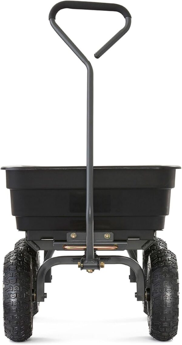1b8fbc940bf24dd380e0d164e33a78a8 Heavy Duty Poly Utility Dump Wagon Garden Cart w/Pneumatic Tires, 6 Cu Ft – 1200 lb Capacity Outdoor Wheelbarrow for Yard, Landscaping & Gardening, Lawn Tractor or ATV Towable-Gorilla Carts