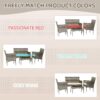 Patio Furniture Set 4 Pieces Outdoor Rattan Chair Wicker Sofa Garden Conversation Bistro Sets for Yard (Brown)