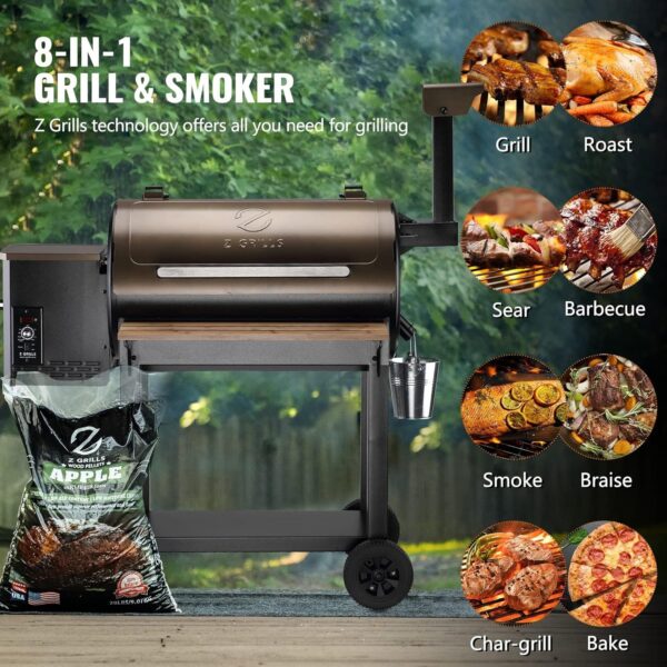 1baee43d5a444c78abd6338936594a38 Z GRILLS Wood Pellet Grill Smoker with 552 Cooking Area & Front Shelf for Outdoor BBQ, Smoke, Bake and Roast, 550C
